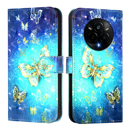 Realme 14 Pro 5G Leather Flip Phone Case with 3D Painted Design, Card Holder, Wallet & Stand Function - Durable Protection & Easy Access