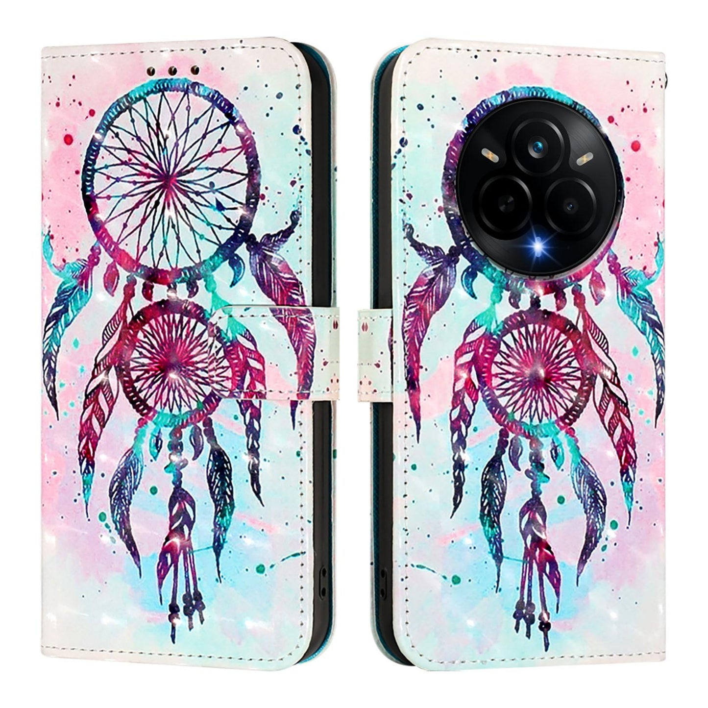 Realme 14 Pro 5G Leather Flip Phone Case with 3D Painted Design, Card Holder, Wallet & Stand Function - Durable Protection & Easy Access