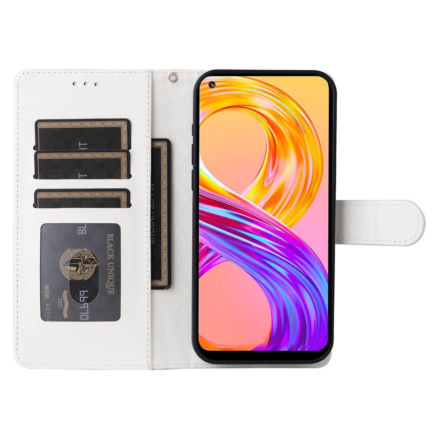 Realme 8 4G / 8 Pro Diamond Lattice Leather Flip Phone Case - Durable and Convenient Holder with Precision Cutouts