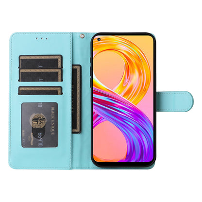 Realme 8 4G / 8 Pro Diamond Lattice Leather Flip Phone Case - Durable and Convenient Holder with Precision Cutouts