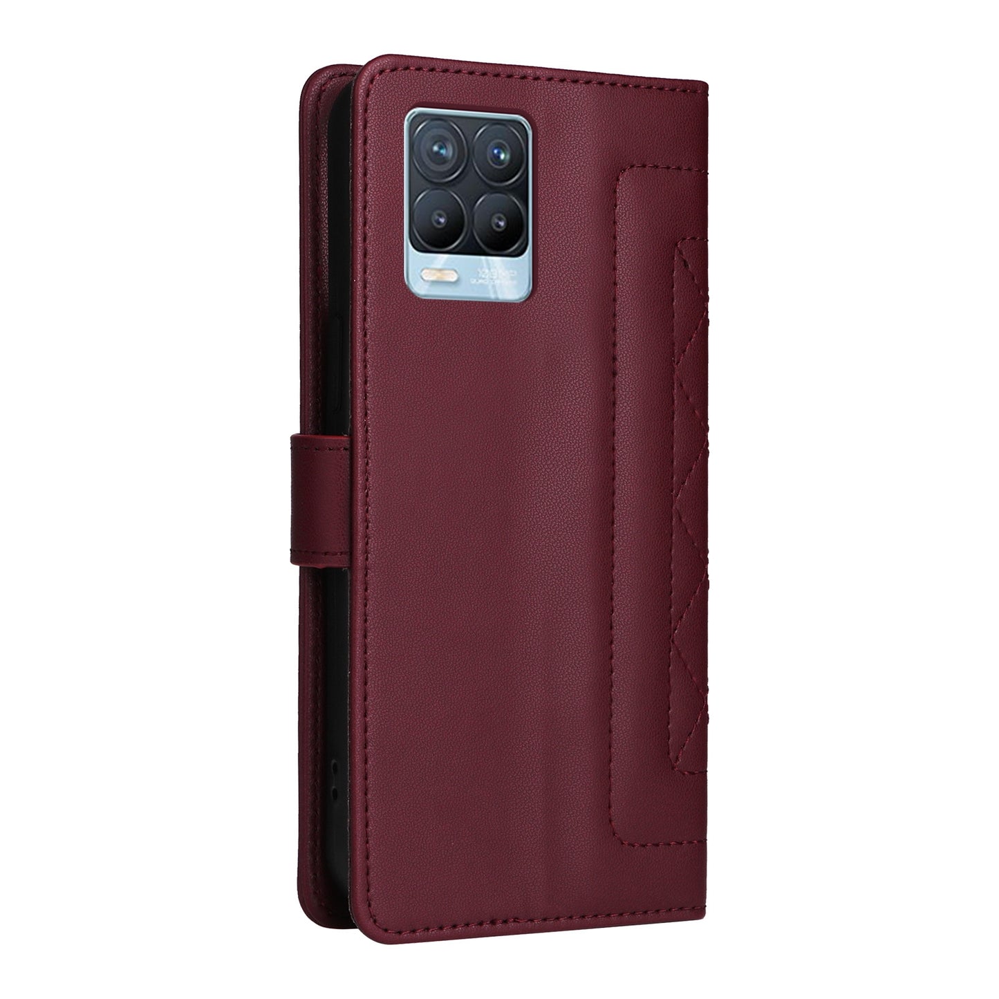 Realme 8 4G / 8 Pro Diamond Lattice Leather Flip Phone Case - Durable and Convenient Holder with Precision Cutouts