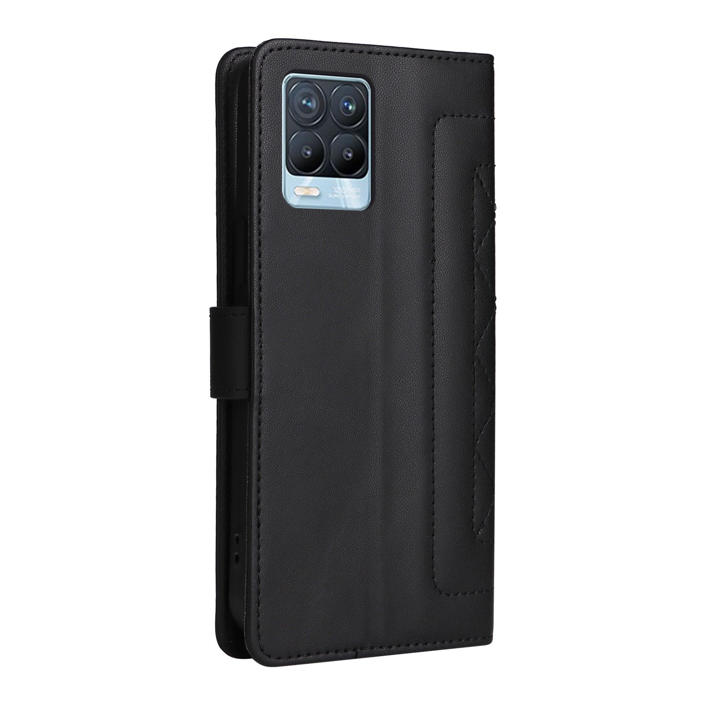 Realme 8 4G / 8 Pro Diamond Lattice Leather Flip Phone Case - Durable and Convenient Holder with Precision Cutouts