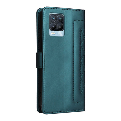 Realme 8 4G / 8 Pro Diamond Lattice Leather Flip Phone Case - Durable and Convenient Holder with Precision Cutouts