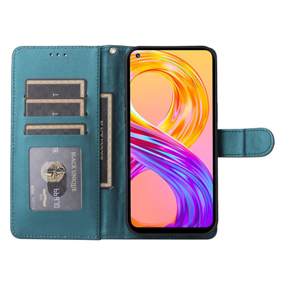 Realme 8 4G / 8 Pro Diamond Lattice Leather Flip Phone Case - Durable and Convenient Holder with Precision Cutouts