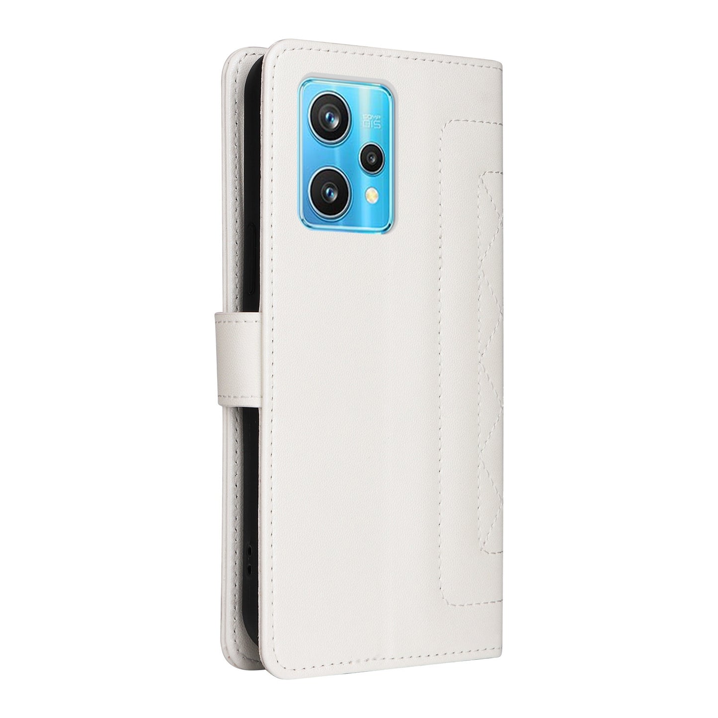 Realme 9 Pro+ Diamond Lattice Leather Flip Phone Case - Durable and Convenient Holder with Precision Cutouts