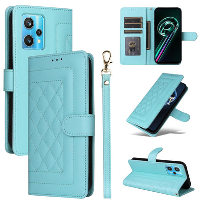 Realme 9 Pro+ Diamond Lattice Leather Flip Phone Case - Durable and Convenient Holder with Precision Cutouts