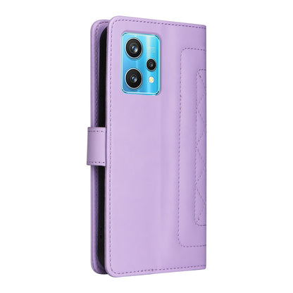 Realme 9 Pro+ Diamond Lattice Leather Flip Phone Case - Durable and Convenient Holder with Precision Cutouts