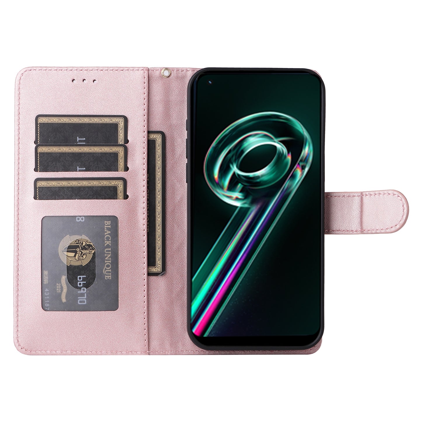 Realme 9 Pro+ Diamond Lattice Leather Flip Phone Case - Durable and Convenient Holder with Precision Cutouts