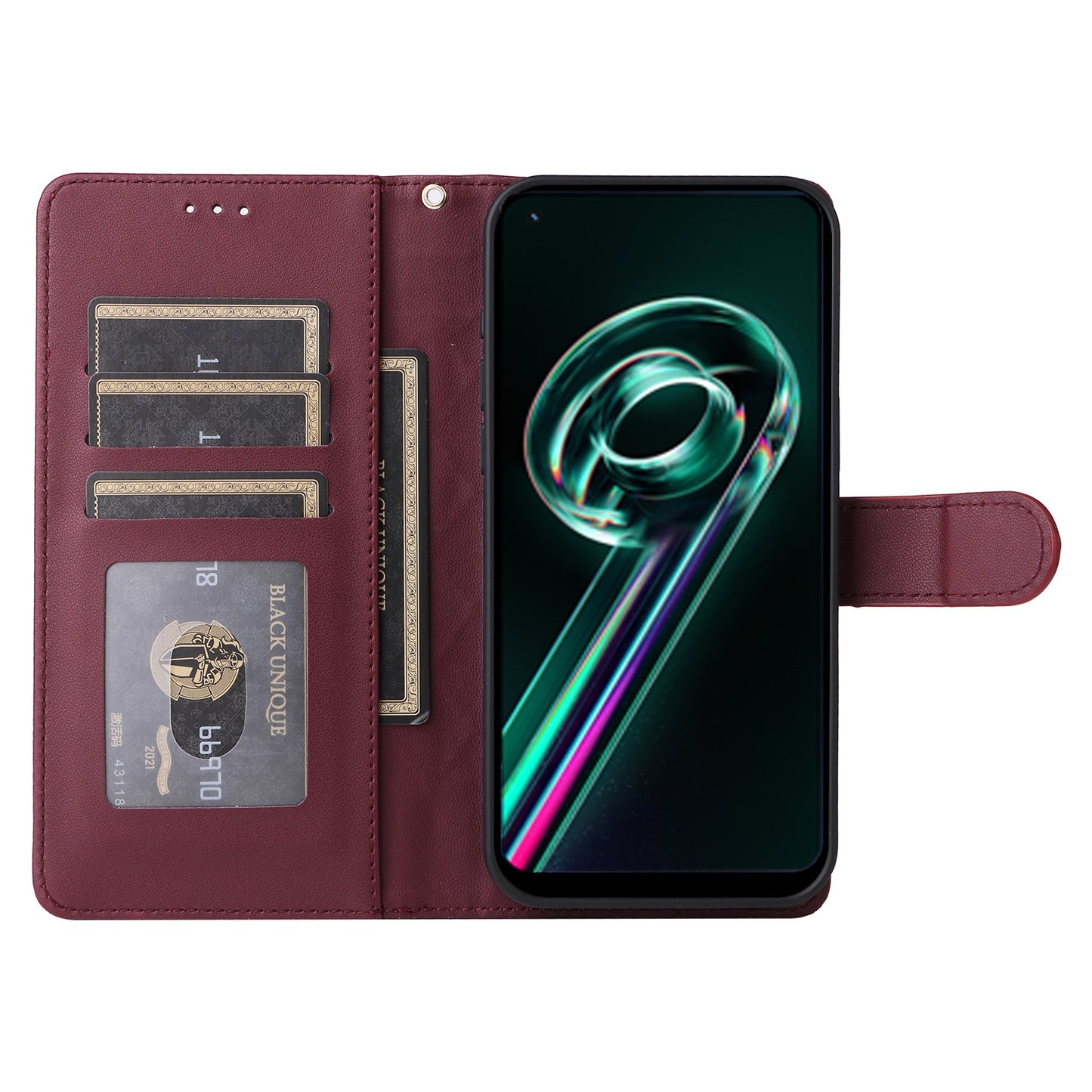 Realme 9 Pro+ Diamond Lattice Leather Flip Phone Case - Durable and Convenient Holder with Precision Cutouts