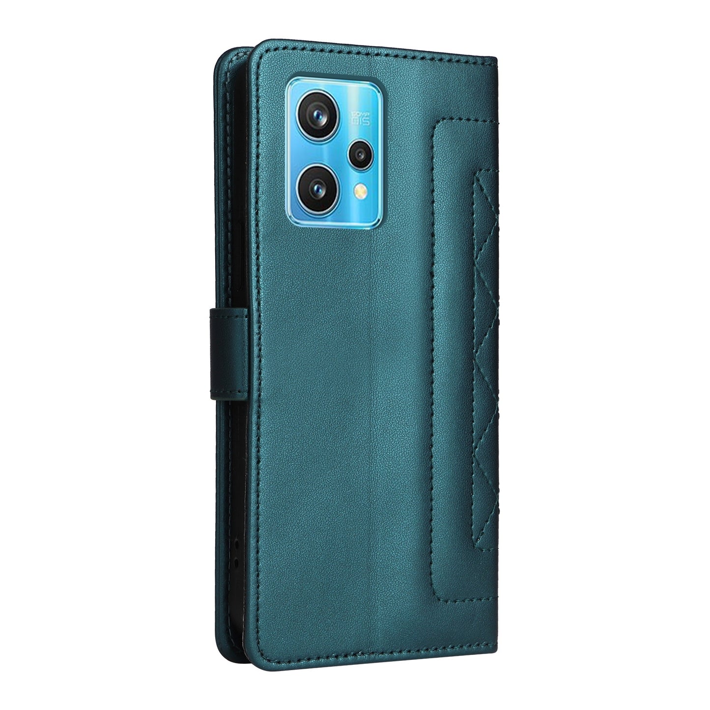 Realme 9 Pro+ Diamond Lattice Leather Flip Phone Case - Durable and Convenient Holder with Precision Cutouts