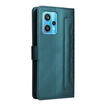 Realme 9 Pro+ Diamond Lattice Leather Flip Phone Case - Durable and Convenient Holder with Precision Cutouts