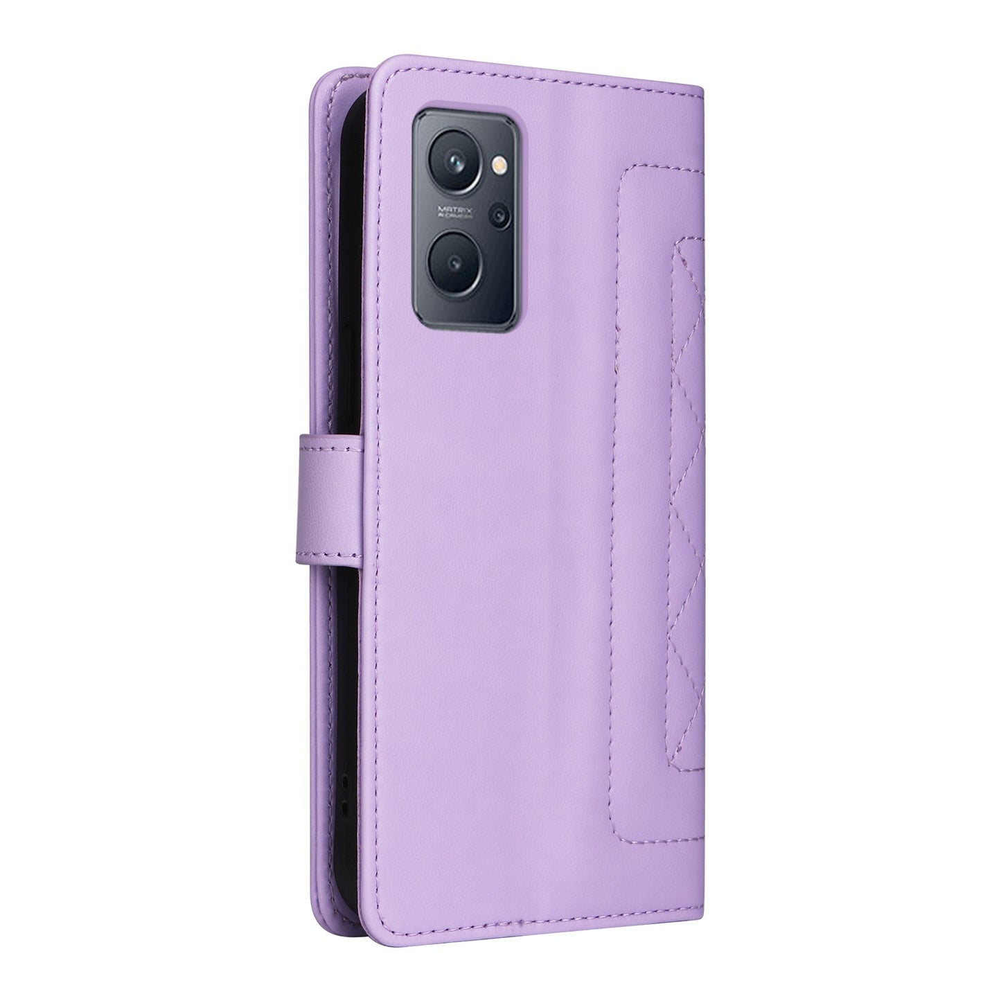 Realme 9i / OPPO A36 / A96 Diamond Lattice Leather Flip Phone Case - Durable and Convenient Holder with Precision Cutouts