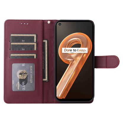 Realme 9i / OPPO A36 / A96 Diamond Lattice Leather Flip Phone Case - Durable and Convenient Holder with Precision Cutouts