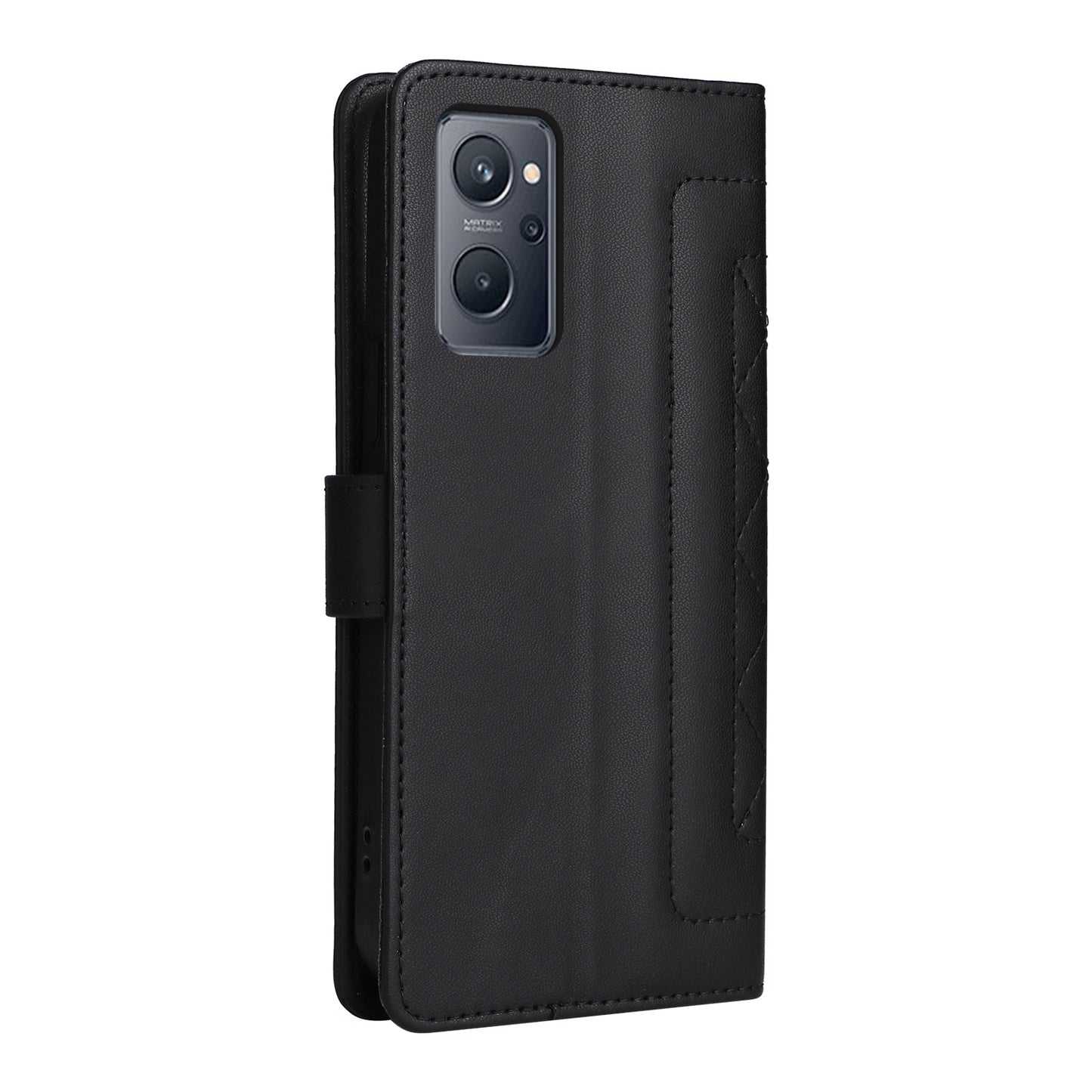 Realme 9i / OPPO A36 / A96 Diamond Lattice Leather Flip Phone Case - Durable and Convenient Holder with Precision Cutouts