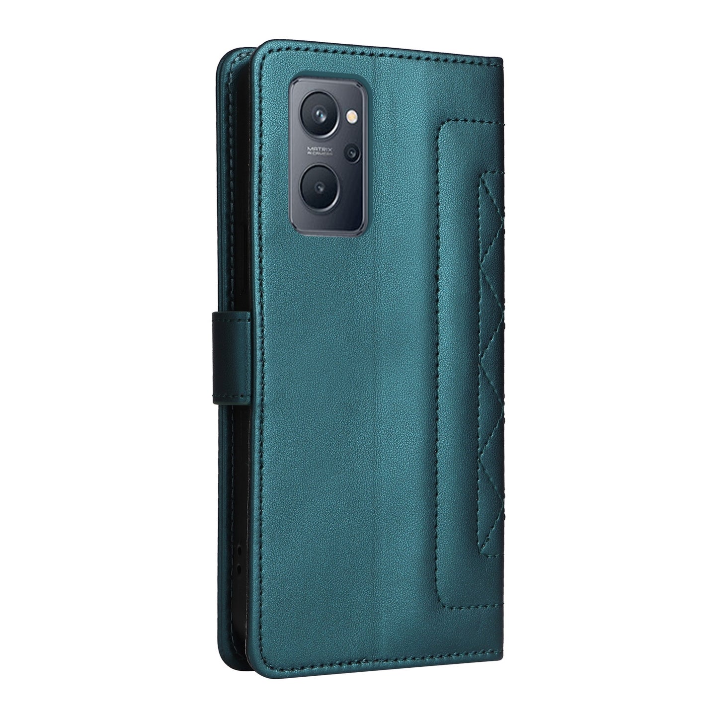 Realme 9i / OPPO A36 / A96 Diamond Lattice Leather Flip Phone Case - Durable and Convenient Holder with Precision Cutouts