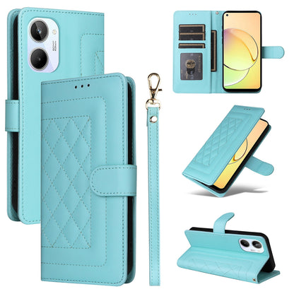 Realme 10 4G Diamond Lattice Leather Flip Phone Case - Durable and Convenient Holder with Precision Cutouts