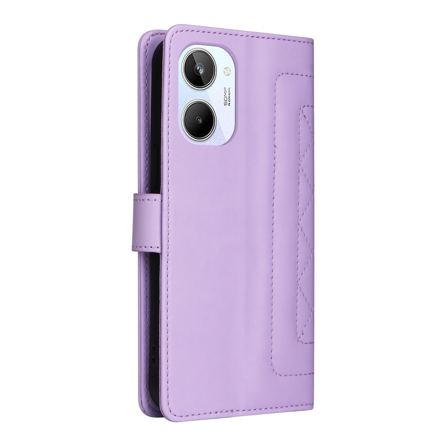 Realme 10 4G Diamond Lattice Leather Flip Phone Case - Durable and Convenient Holder with Precision Cutouts