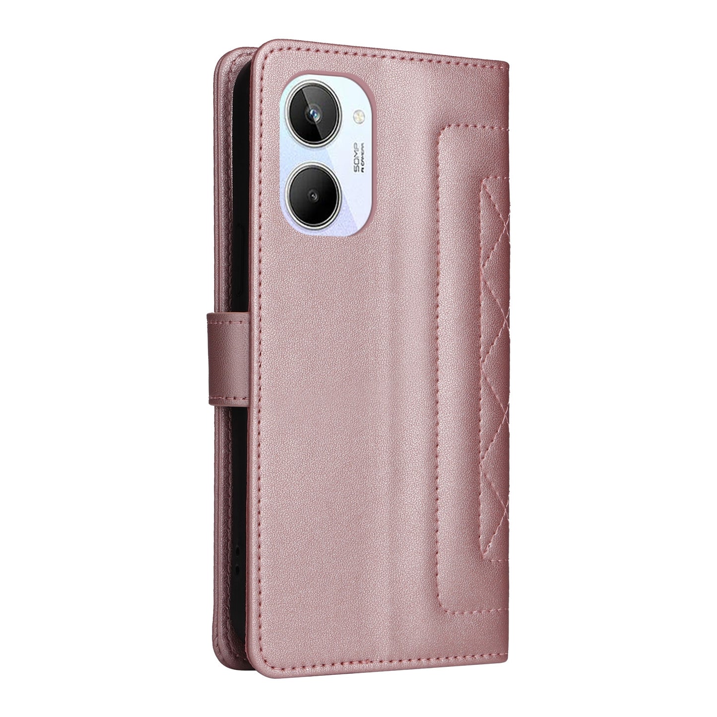 Realme 10 4G Diamond Lattice Leather Flip Phone Case - Durable and Convenient Holder with Precision Cutouts