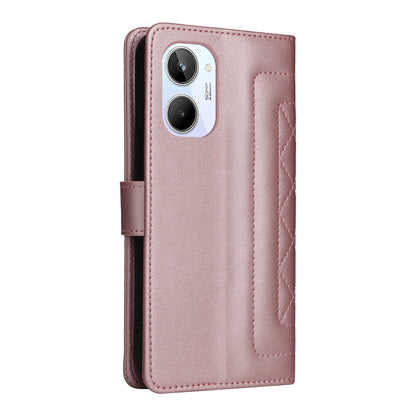 Realme 10 4G Diamond Lattice Leather Flip Phone Case - Durable and Convenient Holder with Precision Cutouts