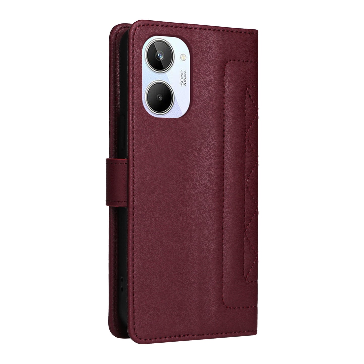 Realme 10 4G Diamond Lattice Leather Flip Phone Case - Durable and Convenient Holder with Precision Cutouts