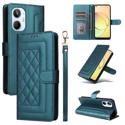 Realme 10 4G Diamond Lattice Leather Flip Phone Case - Durable and Convenient Holder with Precision Cutouts