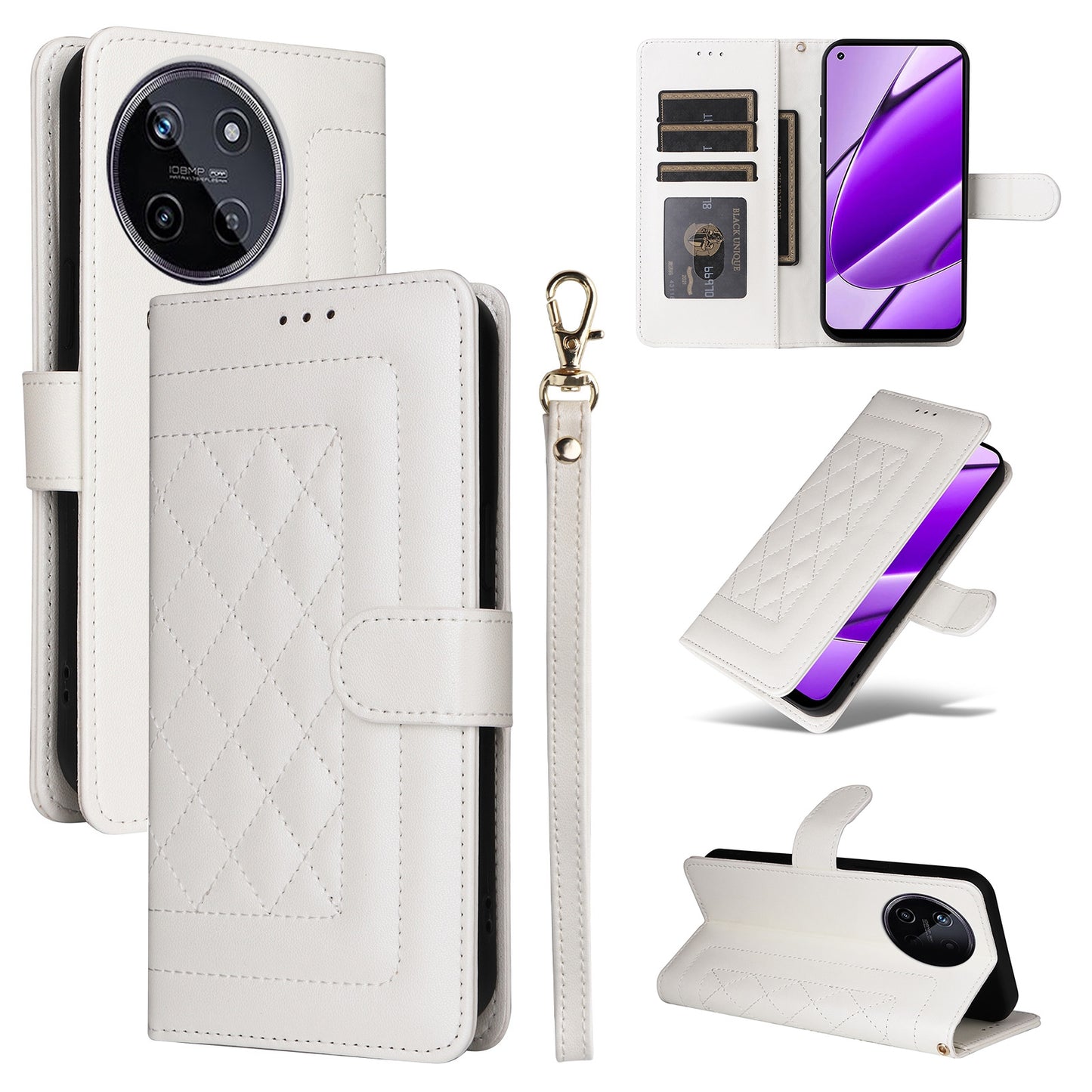 Realme 11 4G Diamond Lattice Leather Flip Phone Case - Durable and Convenient Holder with Precision Cutouts