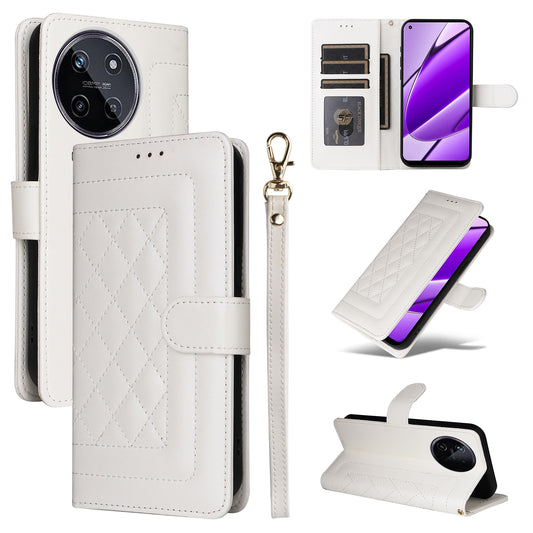 Realme 11 4G Diamond Lattice Leather Flip Phone Case - Durable and Convenient Holder with Precision Cutouts