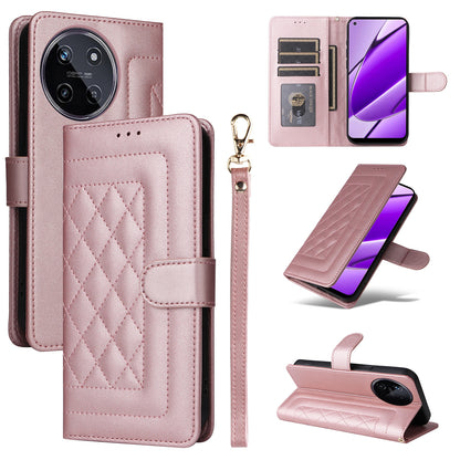 Realme 11 4G Diamond Lattice Leather Flip Phone Case - Durable and Convenient Holder with Precision Cutouts