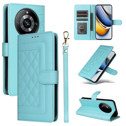 Realme 11 Pro+ Diamond Lattice Leather Flip Phone Case - Durable and Convenient Holder with Precision Cutouts