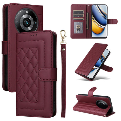 Realme 11 Pro+ Diamond Lattice Leather Flip Phone Case - Durable and Convenient Holder with Precision Cutouts
