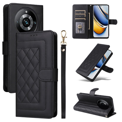 Realme 11 Pro+ Diamond Lattice Leather Flip Phone Case - Durable and Convenient Holder with Precision Cutouts