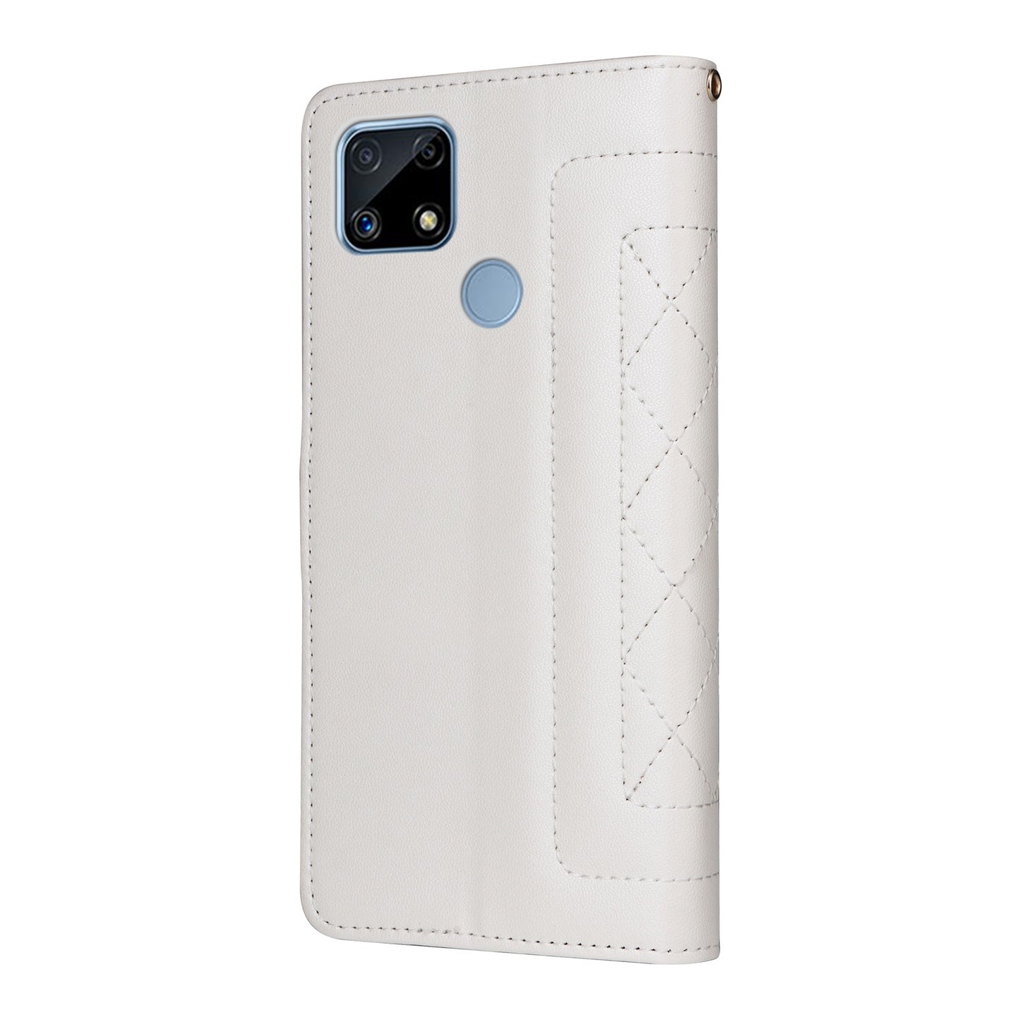 Realme C15 / C25 / 7i Diamond Lattice Leather Flip Phone Case - Durable and Convenient Holder with Precision Cutouts