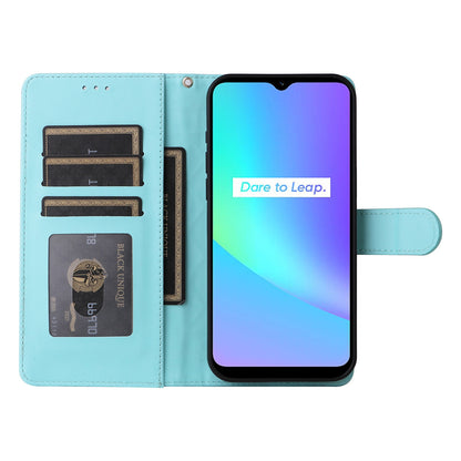 Realme C15 / C25 / 7i Diamond Lattice Leather Flip Phone Case - Durable and Convenient Holder with Precision Cutouts