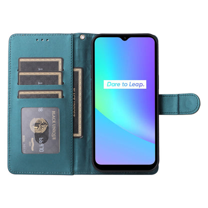 Realme C15 / C25 / 7i Diamond Lattice Leather Flip Phone Case - Durable and Convenient Holder with Precision Cutouts