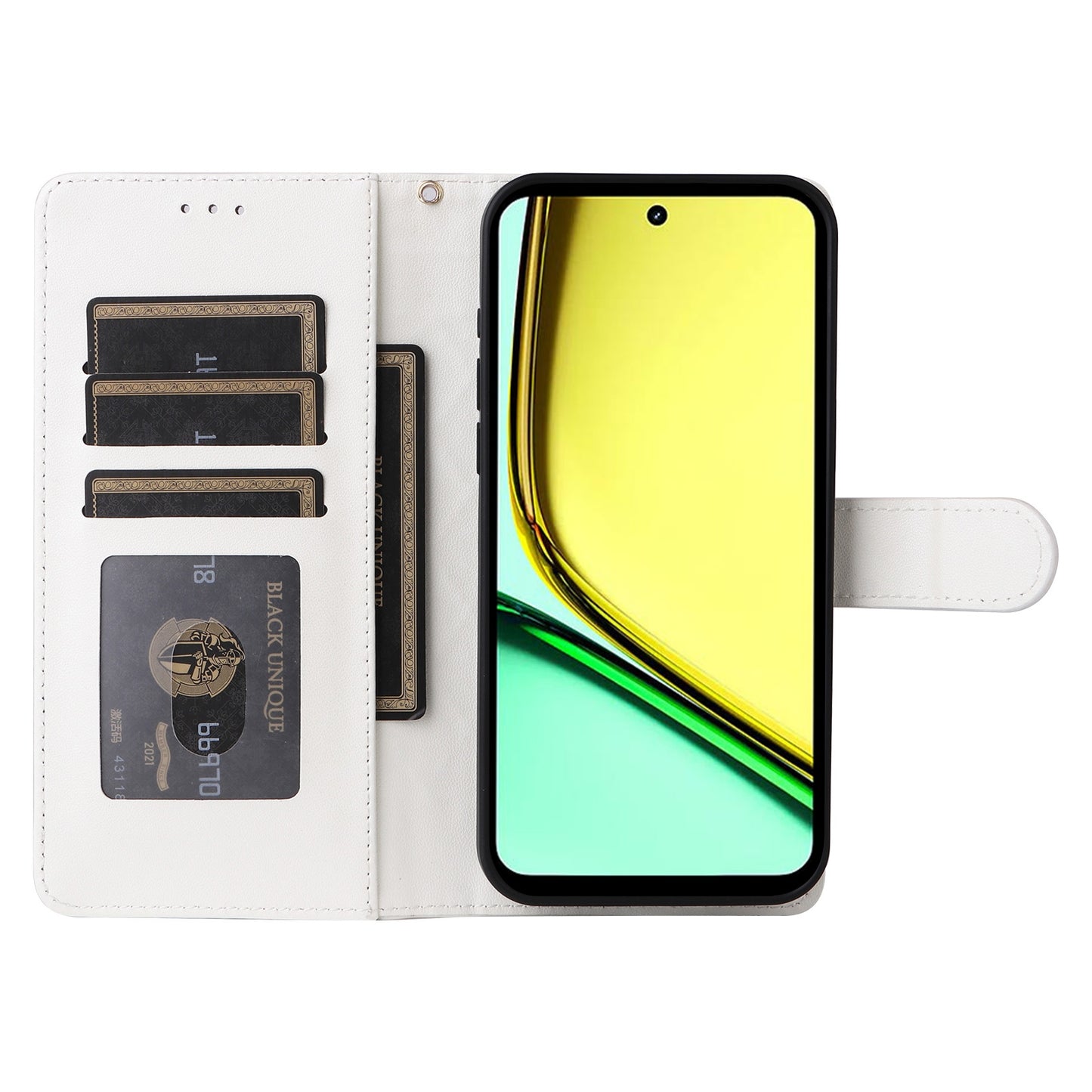 Realme C67 4G Diamond Lattice Leather Flip Phone Case - Durable and Convenient Holder with Precision Cutouts