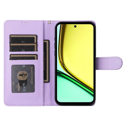 Realme C67 4G Diamond Lattice Leather Flip Phone Case - Durable and Convenient Holder with Precision Cutouts