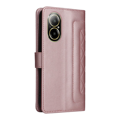 Realme C67 4G Diamond Lattice Leather Flip Phone Case - Durable and Convenient Holder with Precision Cutouts