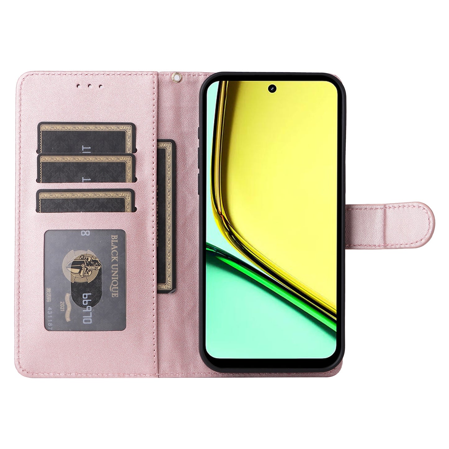 Realme C67 4G Diamond Lattice Leather Flip Phone Case - Durable and Convenient Holder with Precision Cutouts