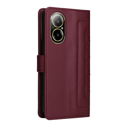 Realme C67 4G Diamond Lattice Leather Flip Phone Case - Durable and Convenient Holder with Precision Cutouts