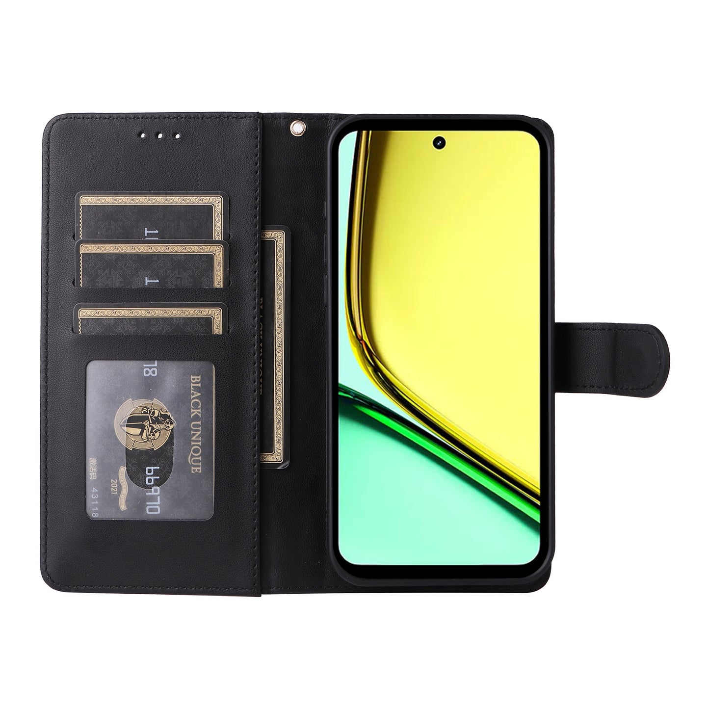 Realme C67 4G Diamond Lattice Leather Flip Phone Case - Durable and Convenient Holder with Precision Cutouts