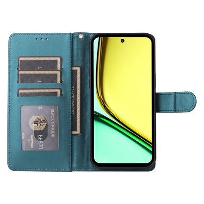 Realme C67 4G Diamond Lattice Leather Flip Phone Case - Durable and Convenient Holder with Precision Cutouts