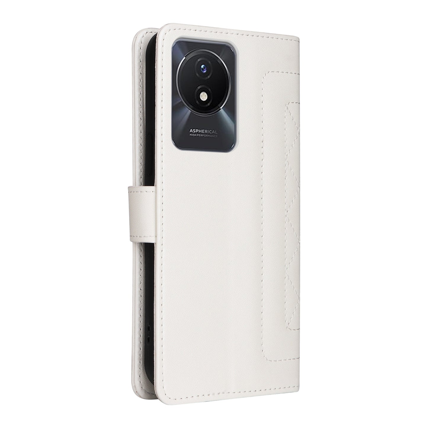vivo Y02 Diamond Lattice Leather Flip Phone Case - Durable and Convenient Holder with Precision Cutouts