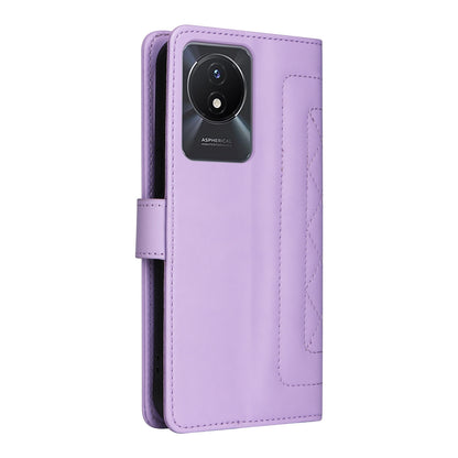 vivo Y02 Diamond Lattice Leather Flip Phone Case - Durable and Convenient Holder with Precision Cutouts