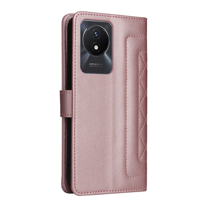 vivo Y02 Diamond Lattice Leather Flip Phone Case - Durable and Convenient Holder with Precision Cutouts