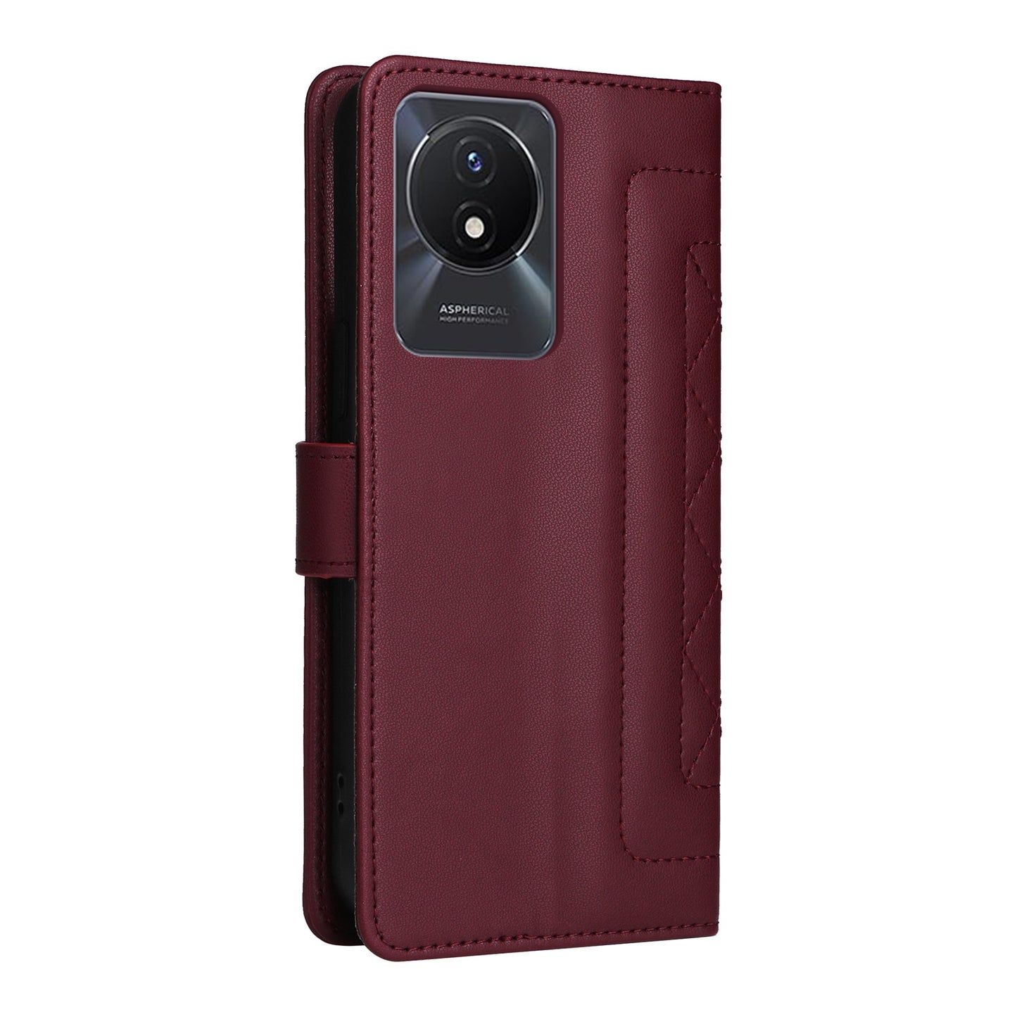 vivo Y02 Diamond Lattice Leather Flip Phone Case - Durable and Convenient Holder with Precision Cutouts
