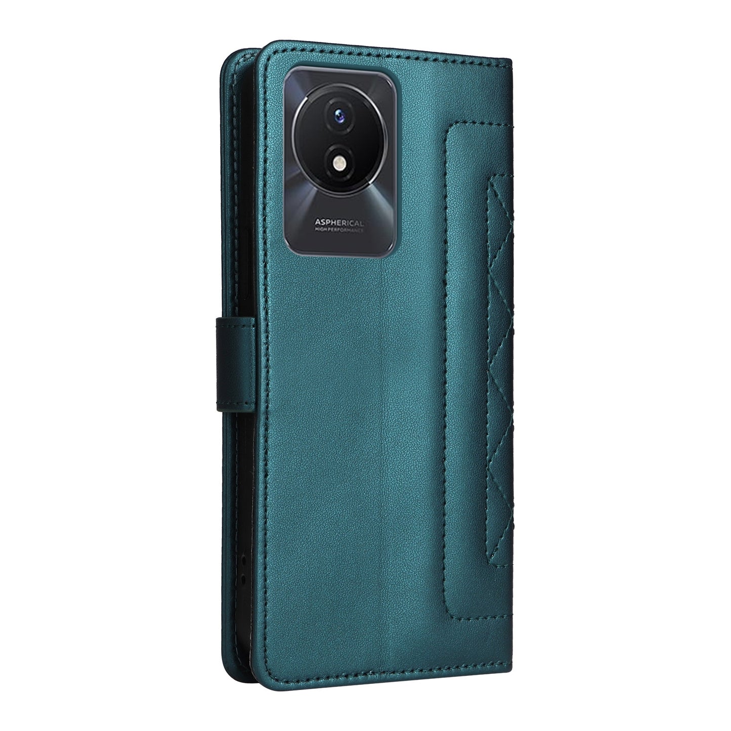 vivo Y02 Diamond Lattice Leather Flip Phone Case - Durable and Convenient Holder with Precision Cutouts