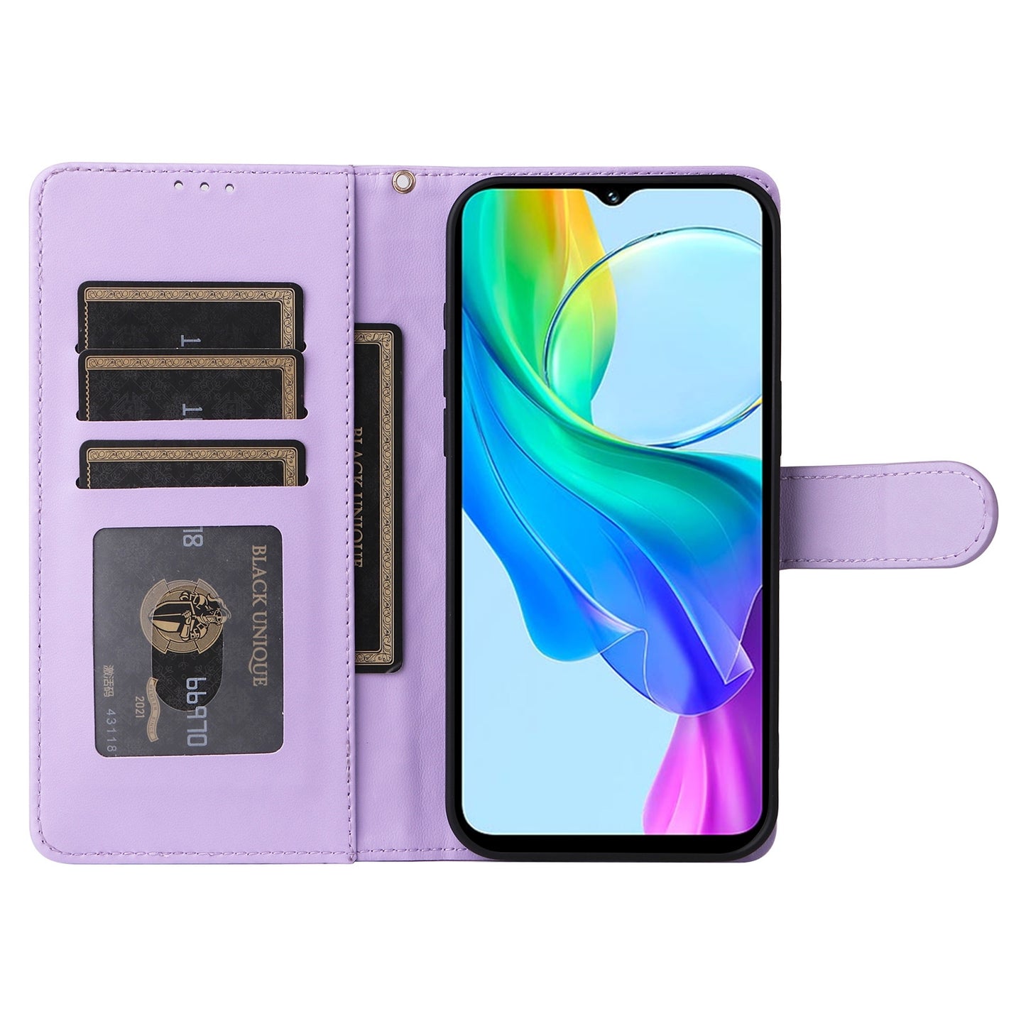 vivo Y03 Diamond Lattice Leather Flip Phone Case - Durable and Convenient Holder with Precision Cutouts