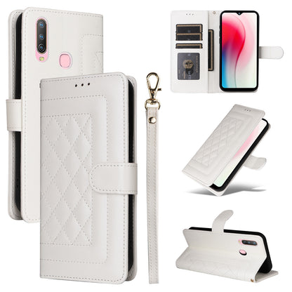For vivo Y3 / Y17 Diamond Lattice Leather Flip Phone Case - Durable and Convenient Holder with Precision Cutouts