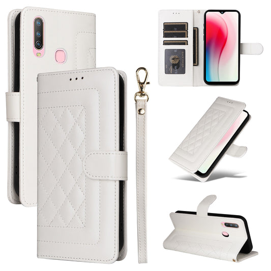 For vivo Y3 / Y17 Diamond Lattice Leather Flip Phone Case - Durable and Convenient Holder with Precision Cutouts