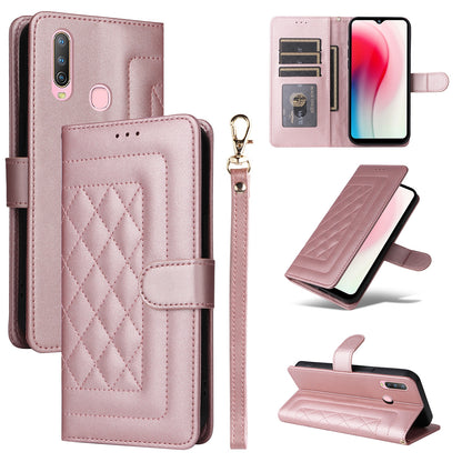 For vivo Y3 / Y17 Diamond Lattice Leather Flip Phone Case - Durable and Convenient Holder with Precision Cutouts